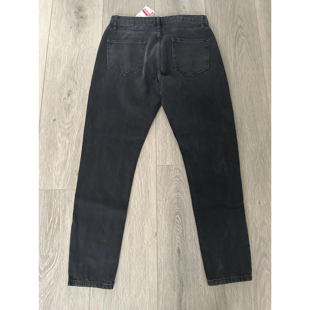 Topman Tapered front seam jeans in washed black - Picture 10 of 12
